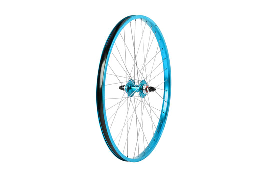 A Legends Rear Wheel by Haro Bikes, featuring sealed alloy hubs and sturdy spokes, is displayed against a white background.