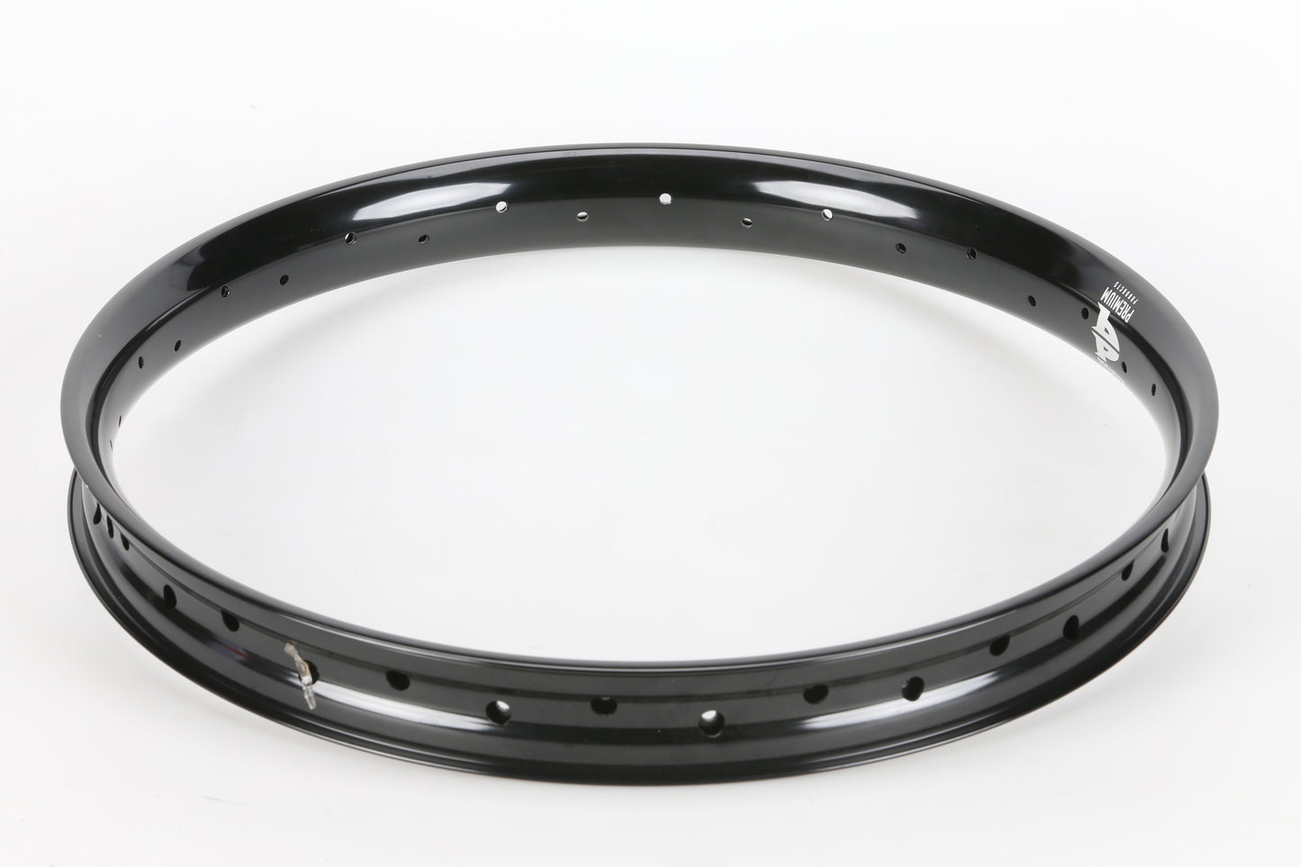 The Premium Varanyak 36H Rim, designed for ultra-technical riding, is showcased on a simple white background. This black metallic rim features multiple spoke holes and is engineered for precision in bicycle wheel assemblies at low PSI levels.