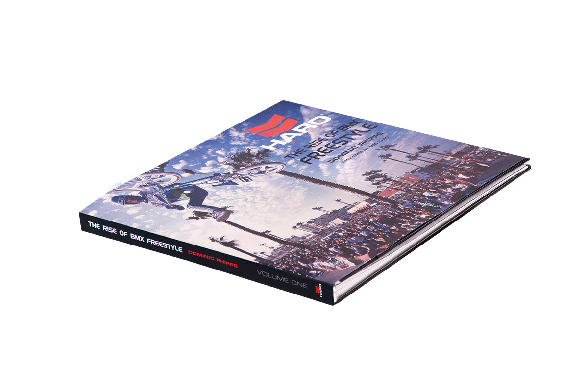 The Rise of BMX Freestyle - Volume 1 hardcover includes unique insights and a freestyle rider performing a trick on the cover.