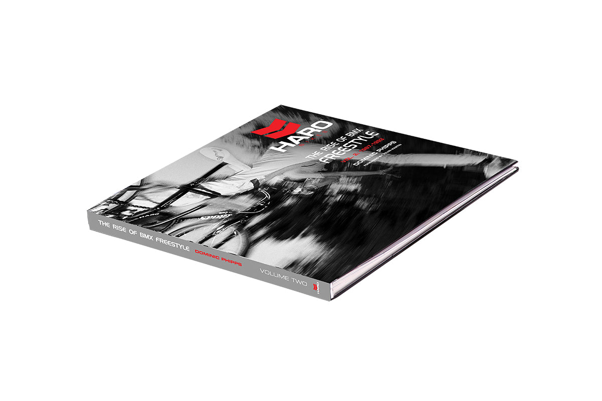 The Rise of BMX Freestyle - Volume 2 is a hardcover book with a black-and-white BMX action photo on the cover.