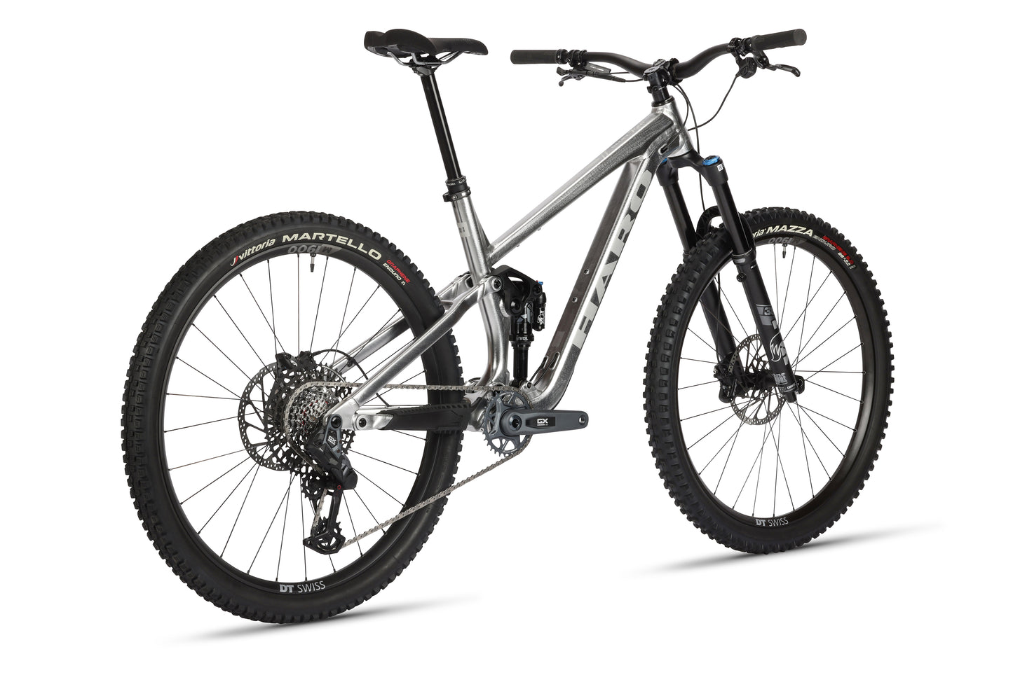 The Haro MTB Daley Alloy LTD 1 mountain bike showcases thick tires, disc brakes, and a sturdy frame on a white backdrop. The brand name pops on the sleek design, making it ideal for tackling rugged terrain with style.