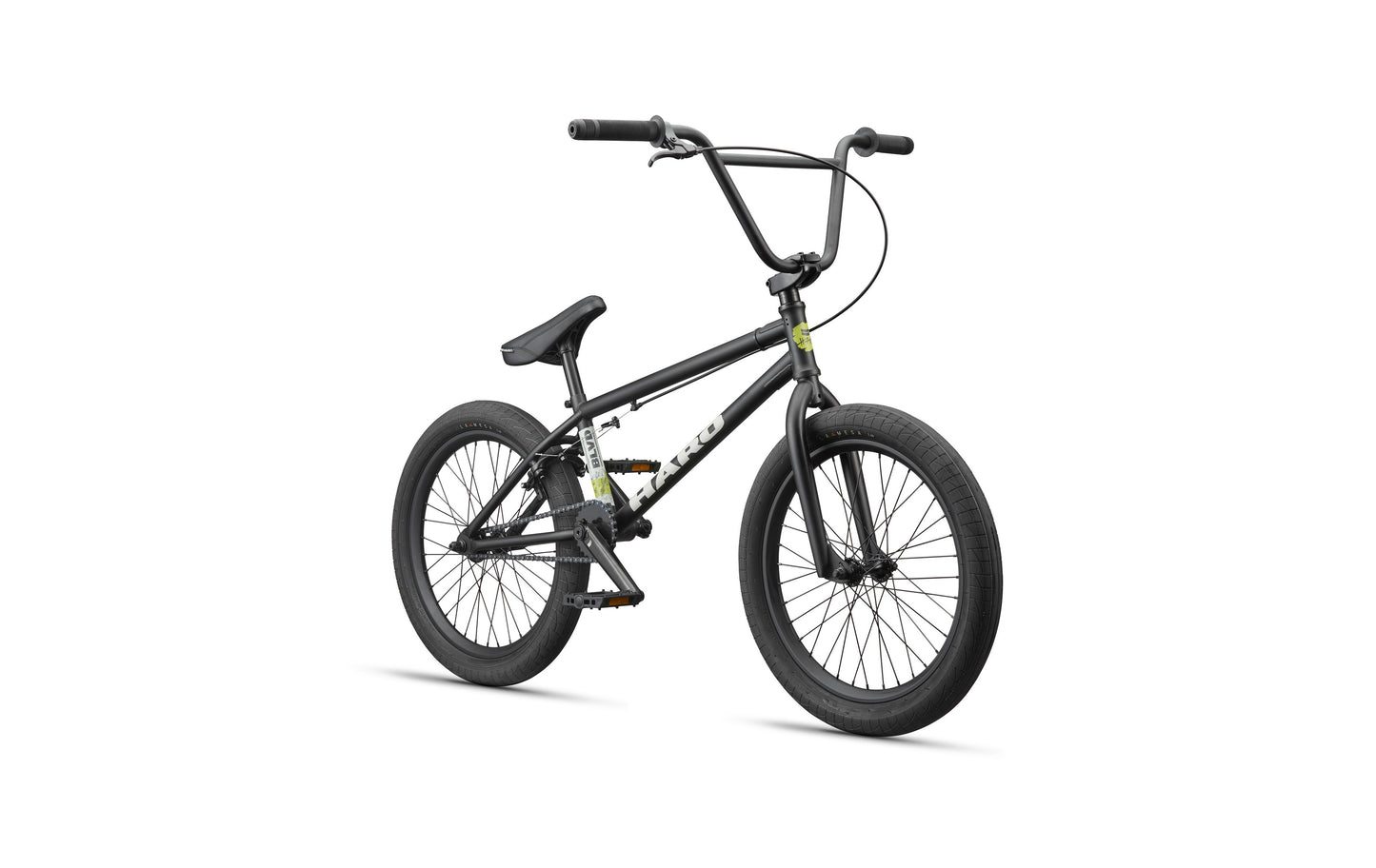 The BLVD is a black BMX bike with thick tires and a compact frame, built for all-around performance, shown on a white background.