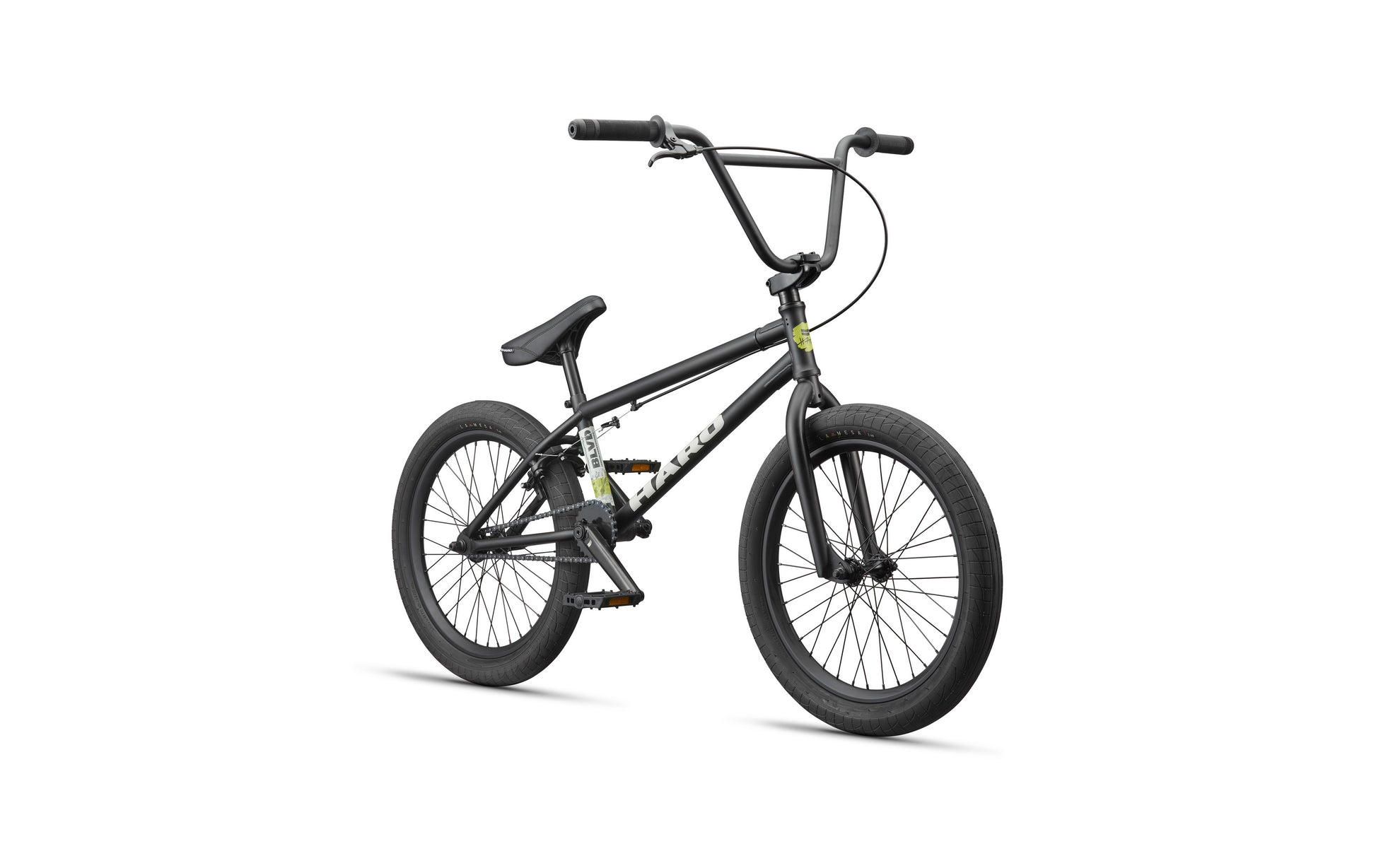 The BLVD is a black BMX bike with thick tires and a compact frame, built for all-around performance, shown on a white background.