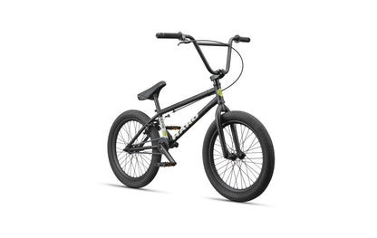 The BLVD is a black BMX bike with thick tires and a compact frame, built for all-around performance, shown on a white background.