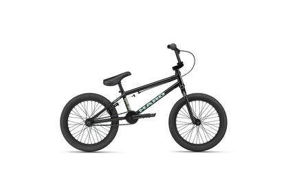 Downtown 18 BMX bike with thick tires and straight top tube, ideal for small riders, shown side view on white background.