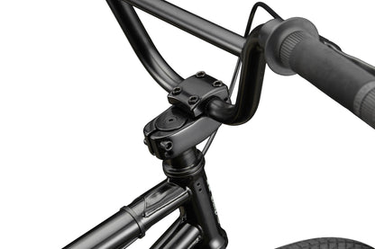 Close-up of Downtown 18 BMX handlebars, stem, and front tire—perfect setup for small riders—against a white background.