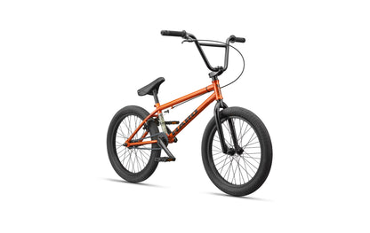 The Downtown 20, an entry-level Haro BMX bike in orange with black handlebars, seat, and tires, on a white background.