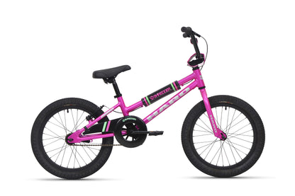 Shredder 18 ST Girls bike in pink with black tires, seat, handlebars, and a lower top tube shown on a white background.