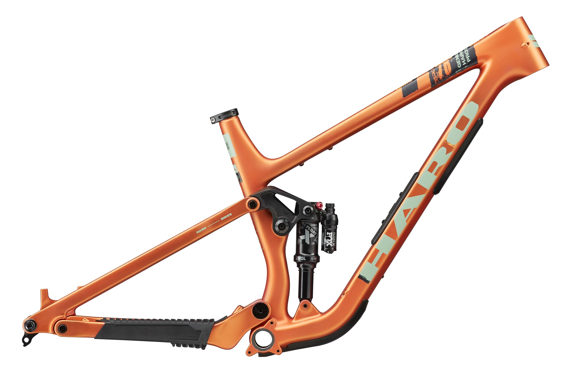 The Daley Carbon Frameset, an orange all-mountain bike frame with suspension, shown on a white background.